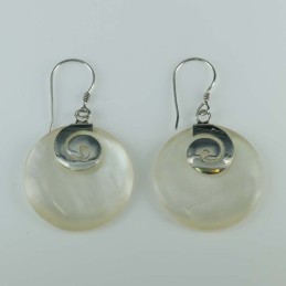 Earring Round MOP Shell