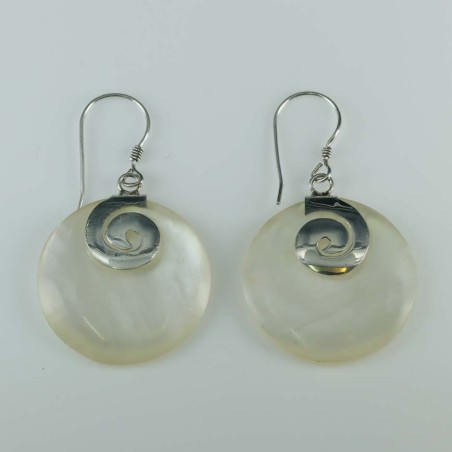 Earring Round MOP Shell