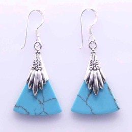 Earring Triangle Turquoise Color Stone