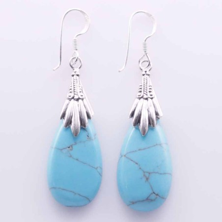 Earring Drop Turquoise Color Stone