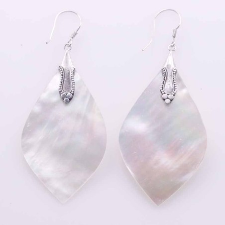 Earring Drop 30x55mm. Mother of Pearl