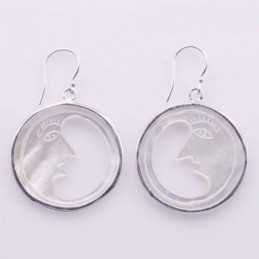Earring round Moon 16mm....