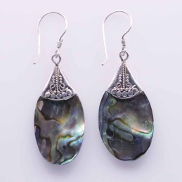 Earring Drop 19x39mm. Abalon Shell