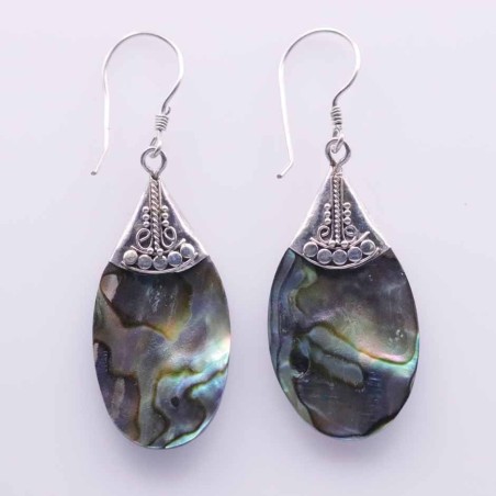 Earring Drop 19x39mm. Abalon Shell