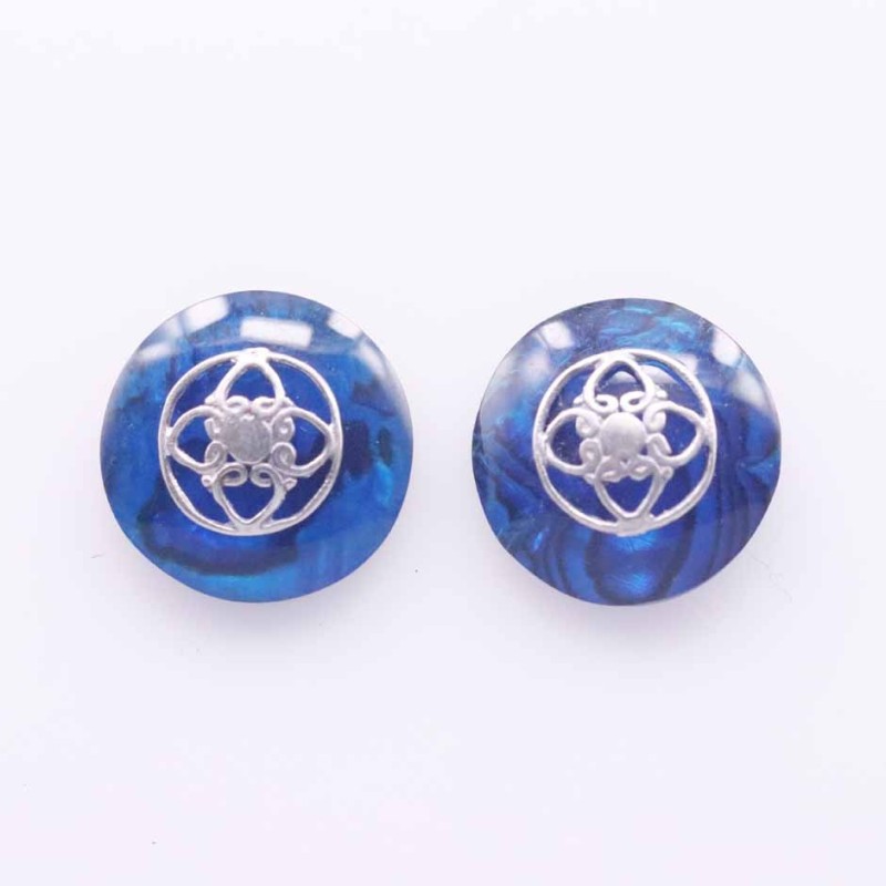 Earring Round 16mm. Abalon