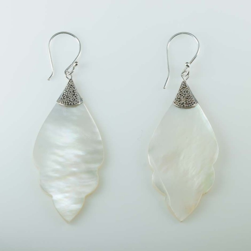 Earring  Rhombus 17x40mm. Mother Of Pearl