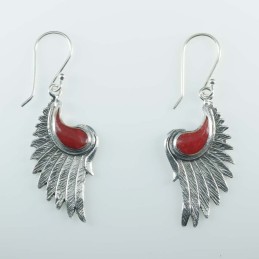Earring Wing 14x28mm. Abalon Shells