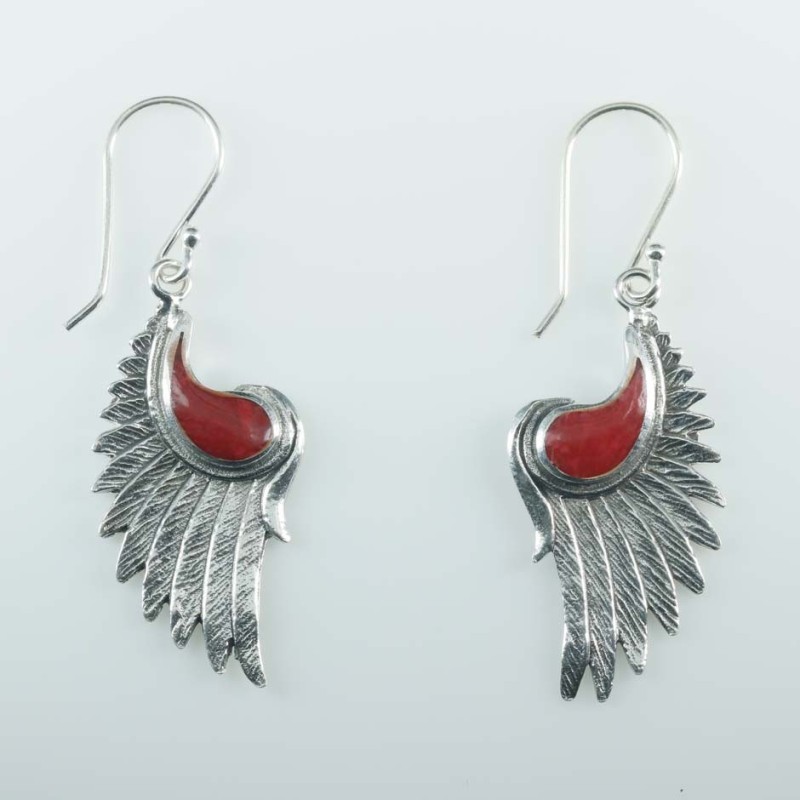 Earring Wing 14x28mm. Abalon Shells