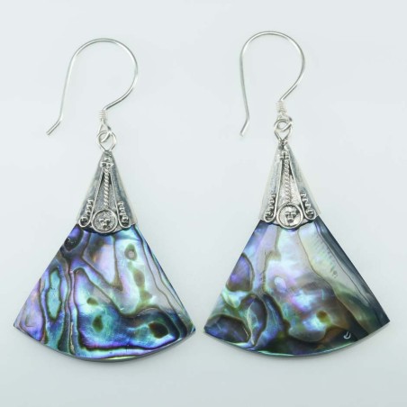 Earring Triangle 25x32mm. Abalon Shell