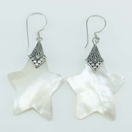 Earring Star16x43mm. Mother Of Pearl