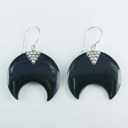 Earring whale 22mm. Resin Black Color