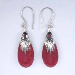 Ea Drop Coral with Garnet Stone
