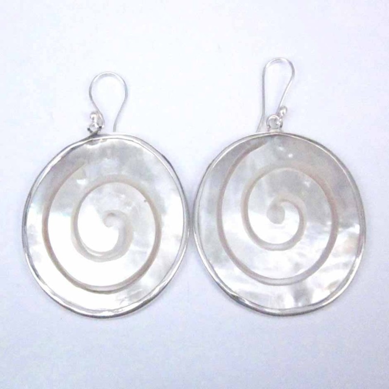 Ea Round Spirals MOP Shell