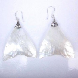 Earring Whale Tail MOP Shell