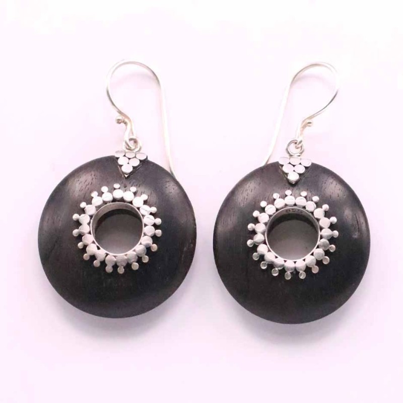 Earring Round Wood Earring Round Wood