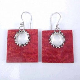 Earring Square Coral