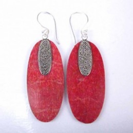 Earring Oval Coral