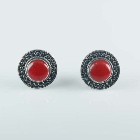 Earring Round Coral