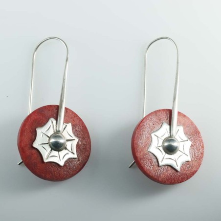 Earring Round Coral