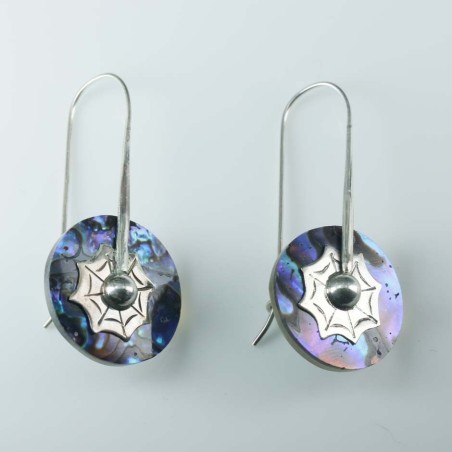 Earring Round Abalon Shell