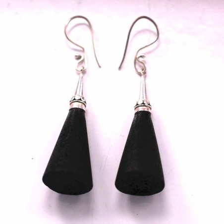 Earring Tube Volcano Lava Stone