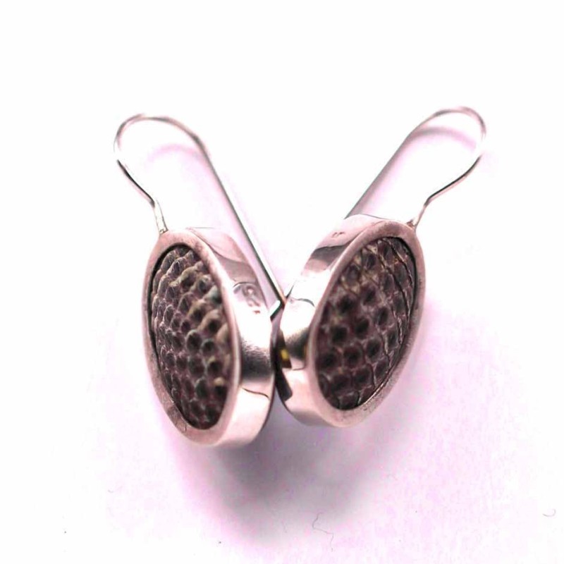 Earring Oval Snake Skin