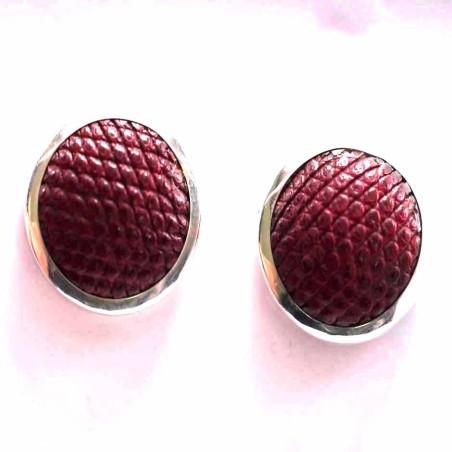 Earring Round Snake Skin