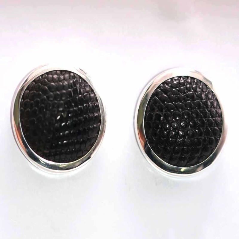 Earring Round Snake Skin