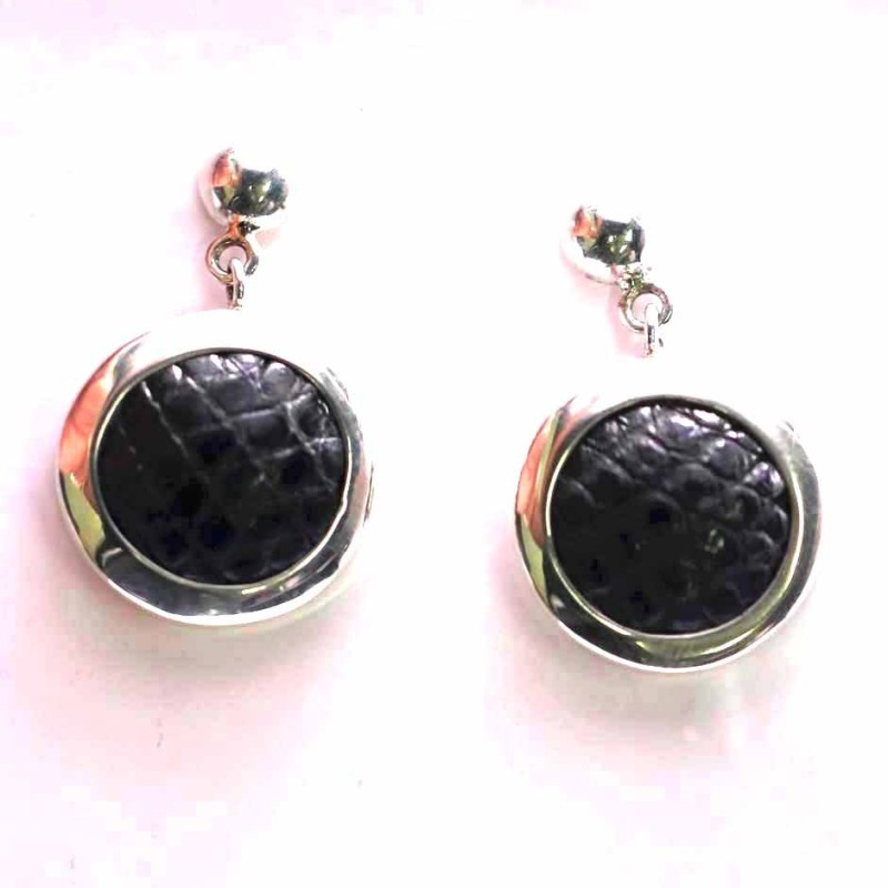 Earring Round Snake Skin