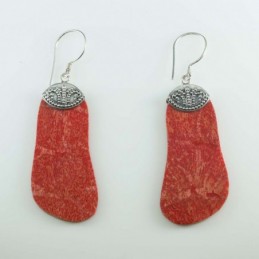 Earring Oval Coral