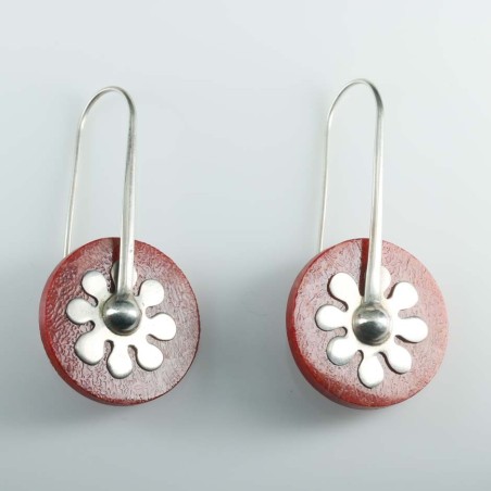 Earring Round Coral