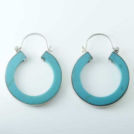 Earring Round Turquoise Stone Color