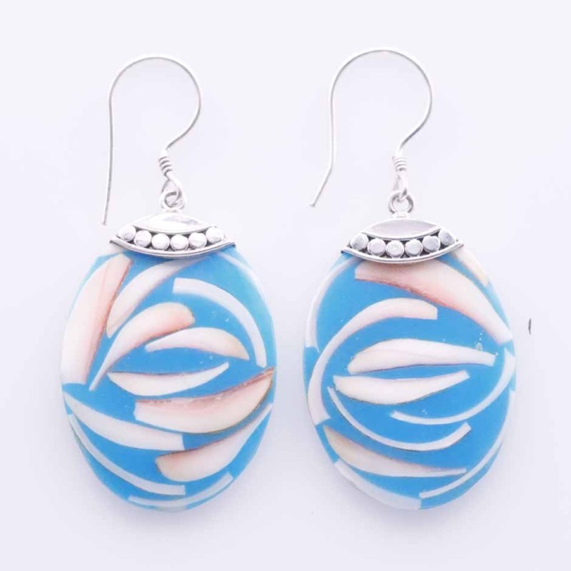 Earring Oval Mix Shell Earring Oval Mix Shell
