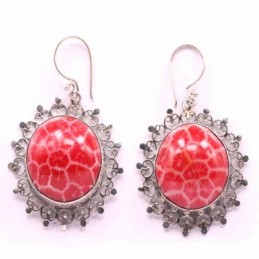 Earring Round Coral