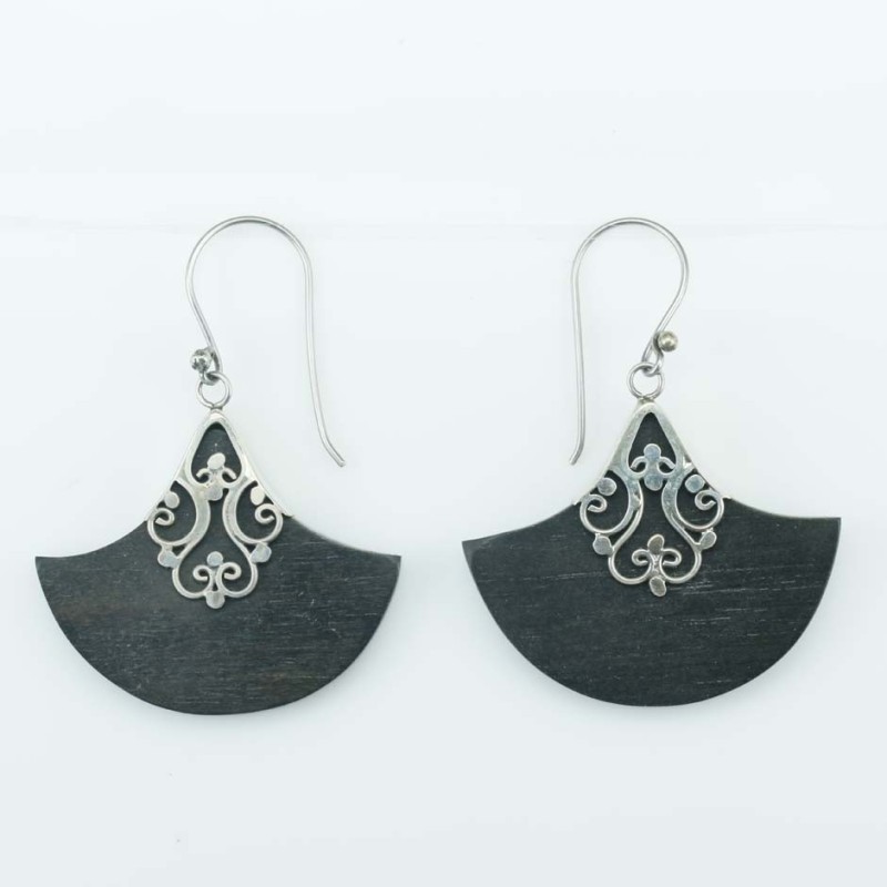 Earring Hand Fan Wood Earring Hand Fan Wood