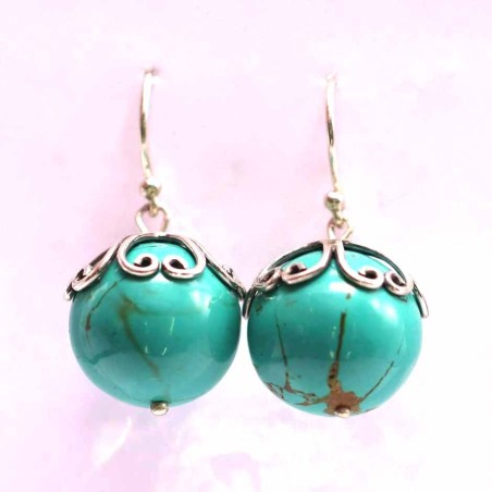 Earring Ball Turquoise