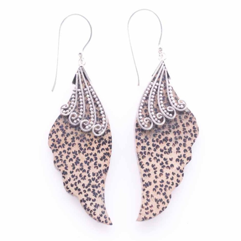 Earring Leaf Wood