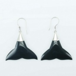 Earring Whale Tail Wood