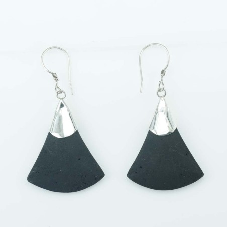 Earring Hand Fan Volcano Lava Stone