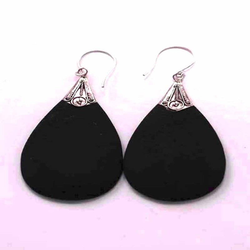 Earring Drop Volcano Lava Stone