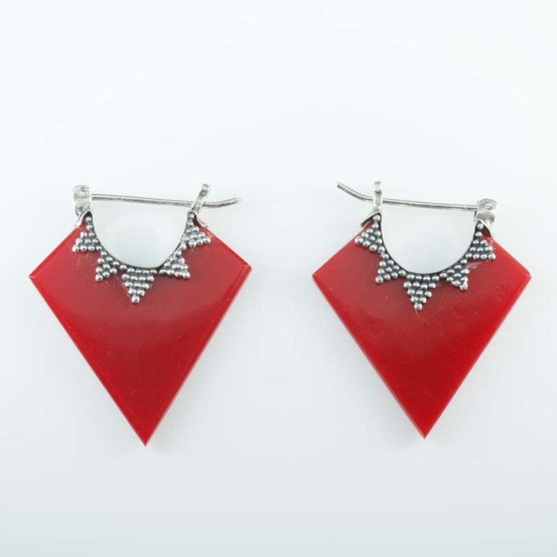 Earring Triangle Coral