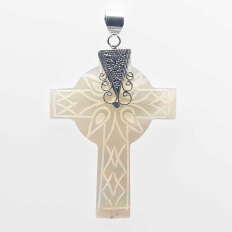 Pendant  Cross 36x49 mm. Mother Of Pearl