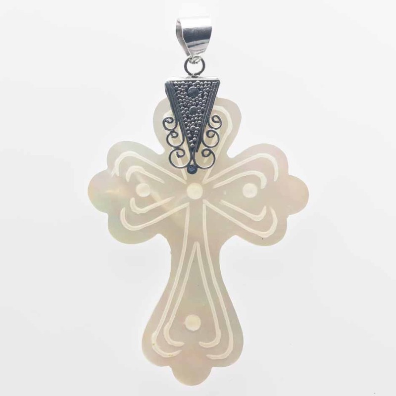 Pendant  Cross 39x55 mm. Mother Of Pearl