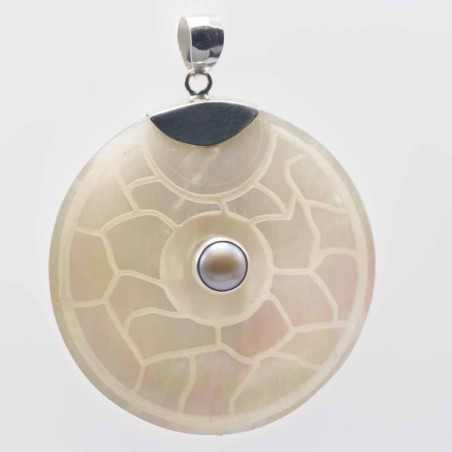 Pendant Round 45 mm.Mother Of Pearl