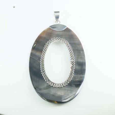 Pendant Oval 43x66mm. Black MOP