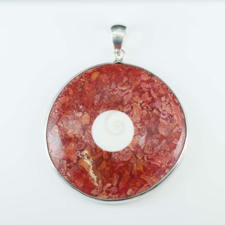 Pendant Round 38mm. Coral