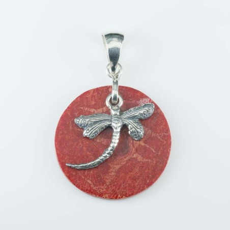 Pendant Round 30mm. Coral