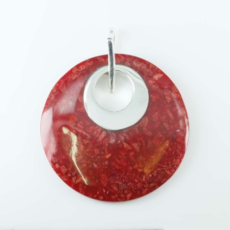 Pendant Round 41mm. Coral