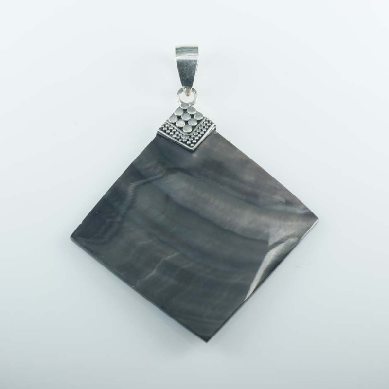 Pend. Square Black MOP Shell