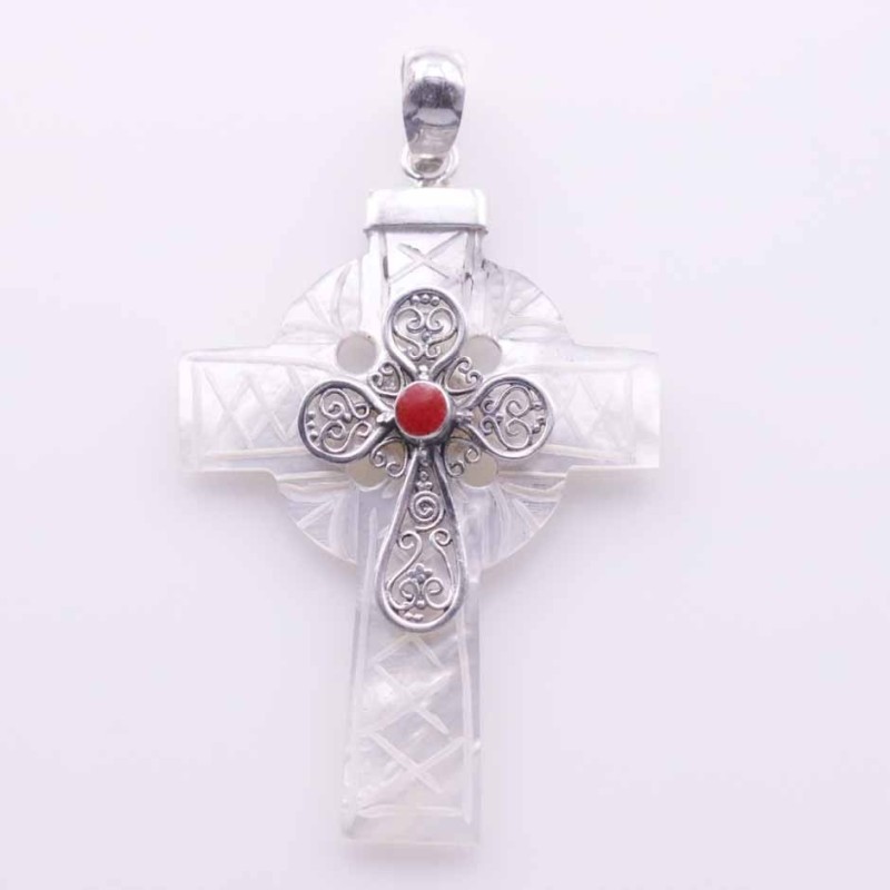 Pendant Cross MOP Shell